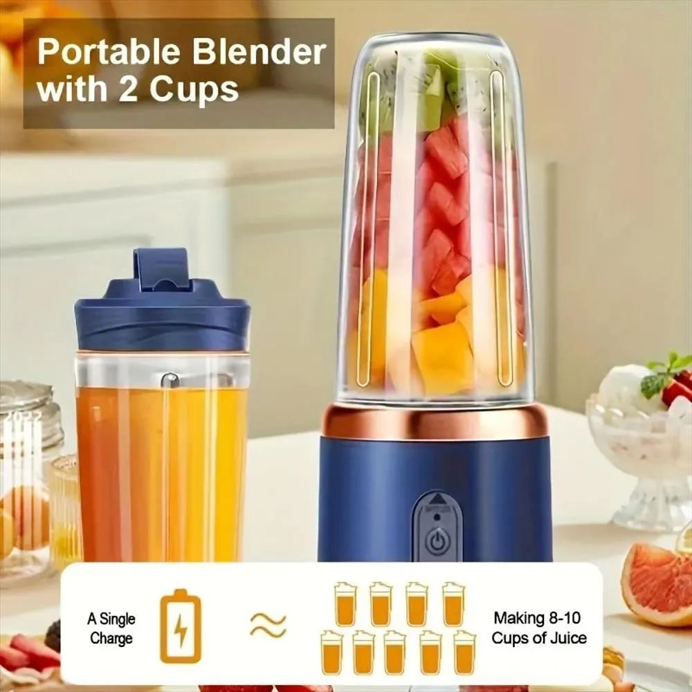 Licuadora Portátil Recargable 400ml con 2 Vasos - Imagen 3