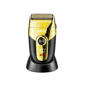 Máquina de Afeitar Inalámbrica Profesional VGR V-383 Dorada | Afeitadora Eléctrica Recargable con Pantalla LED