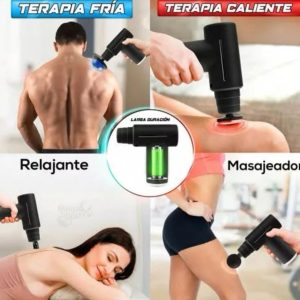 Masajeador Corporal Eléctrico con Pantalla LED y 6 Cabezales Intercambiables | Terapia Frío y Calor Recargable
