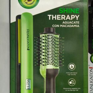 Super Combo Remnlington Avocado Shine Therapy | Plancha Profesional + Cepillo Secador Voluminizador