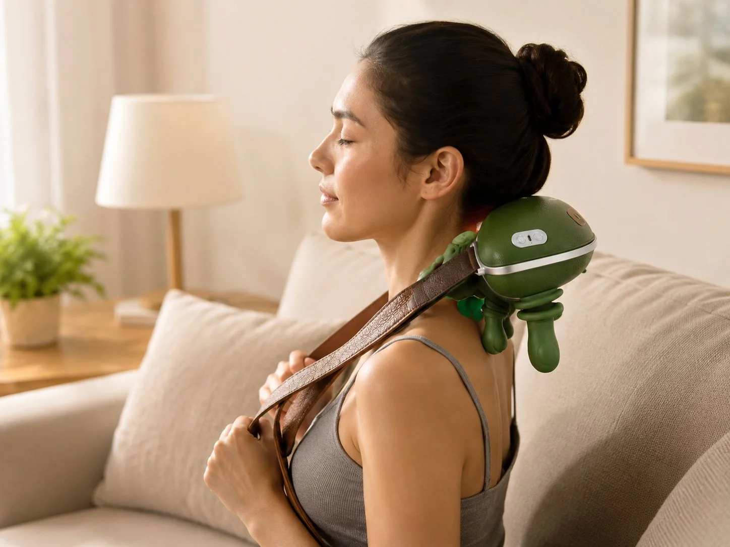 Masajeador Inteligente de Cuello y Espalda con Calor, Rotación Bidireccional y Carga USB - Imagen 2