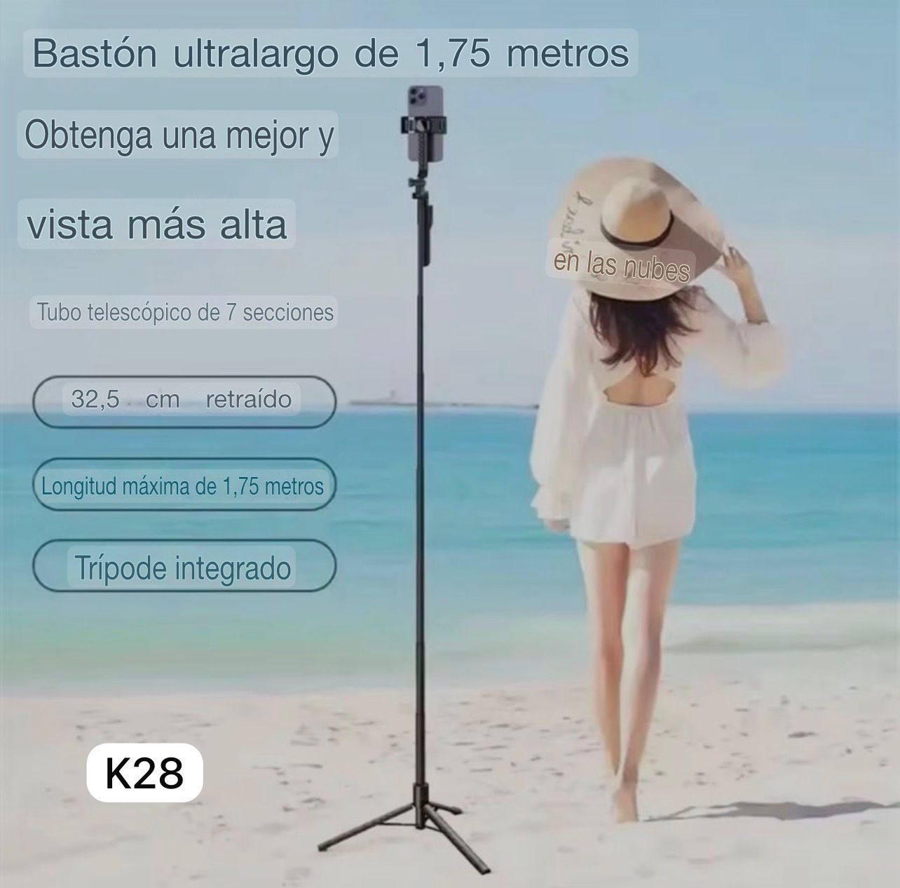 Trípode Profesional X49 de 1.75 Metros con Control Bluetooth | Soporte para Fotos, Videos y Streaming - Imagen 2