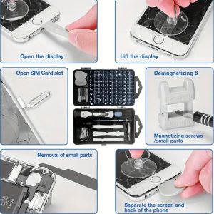 Kit de Destornilladores de Precisión 115 en 1 para Reparación de Celulares, Computadores y Electrónicos