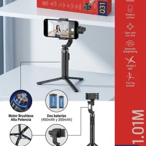 Estabilizador Gimbal para Celular Q31 con Motor Brushless y Trípode 1.01 m