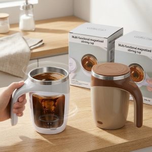 Vaso Mezclador Eléctrico Recargable Portátil Blanco y Café